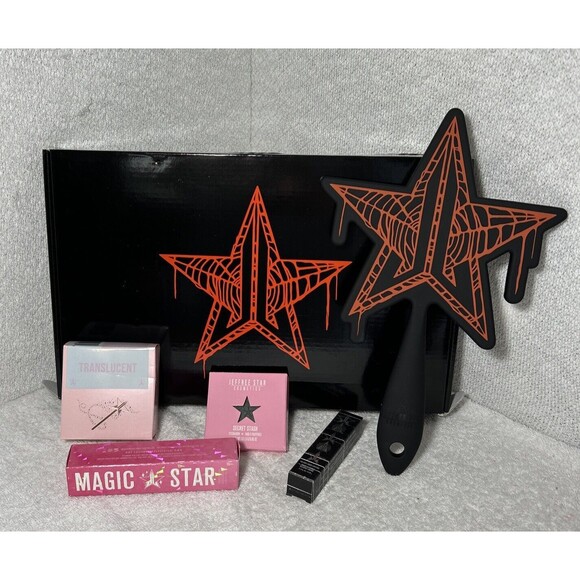 Jeffree Star NIB Hand Mirror Soft Touch Concealer Lipstick Eyeshadow & Powder - Picture 1 of 16